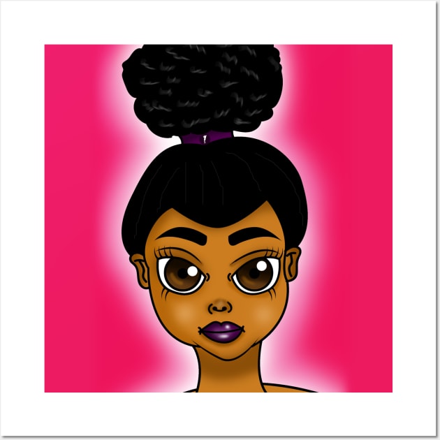 Brown skin girl digital art Wall Art by Spinkly Creations 